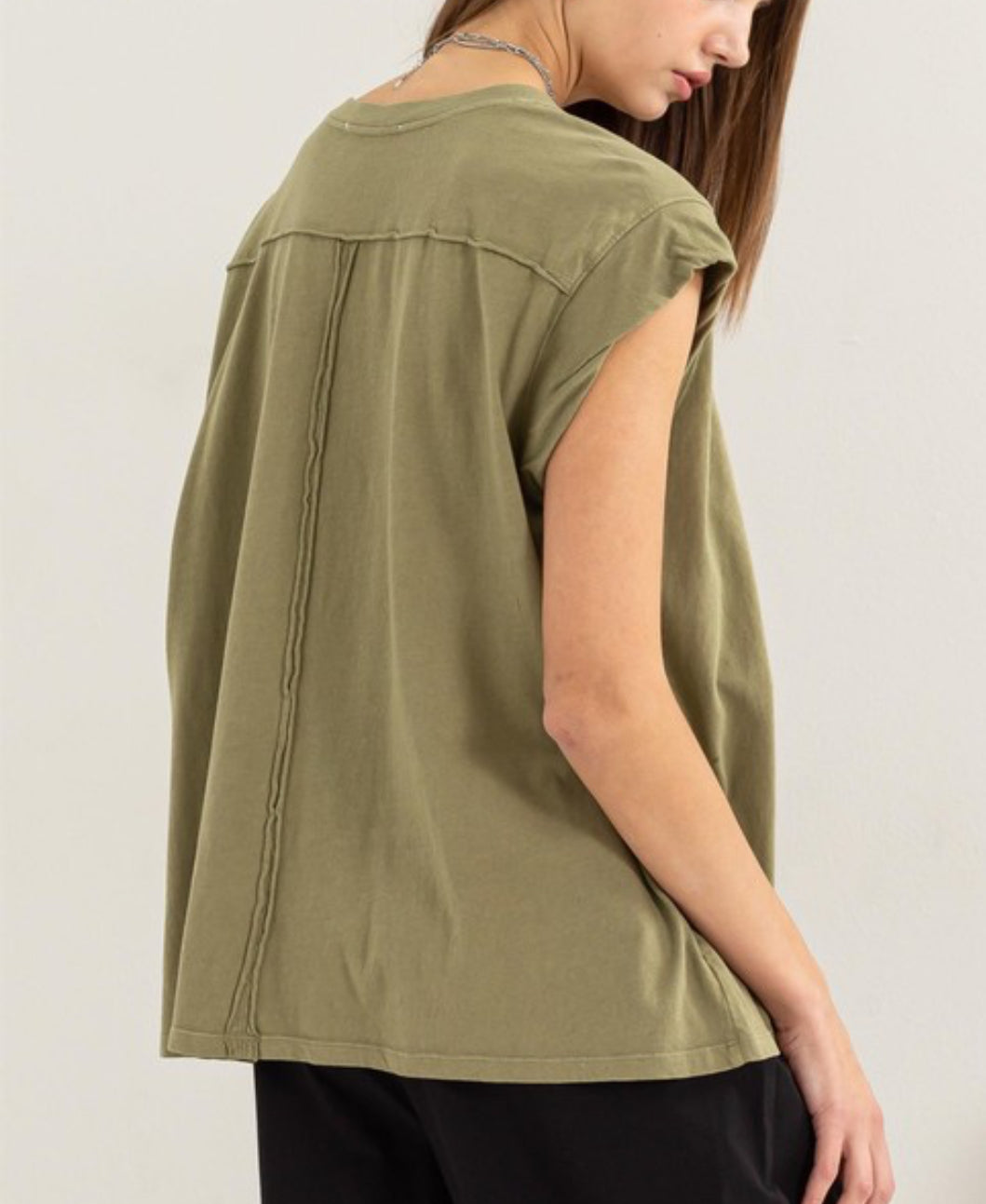 Soft Oversized Top in Moss