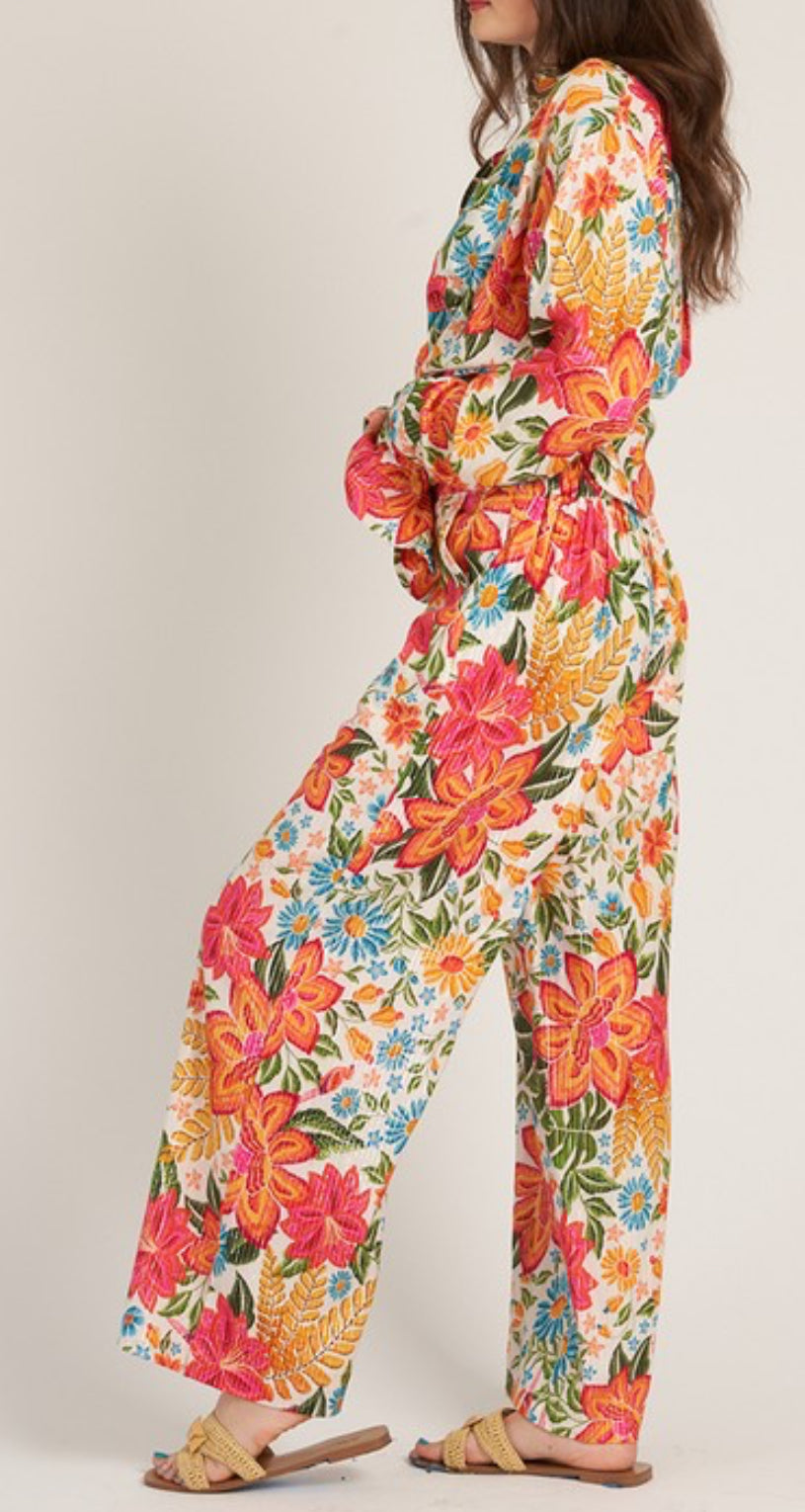 Raya Floral Wide Left Pants