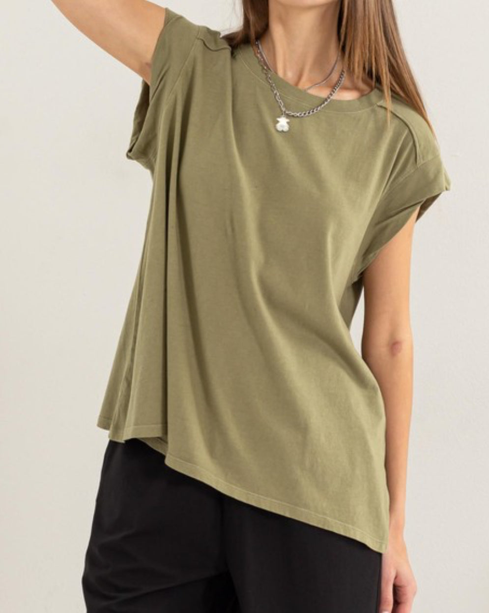 Soft Oversized Top in Moss