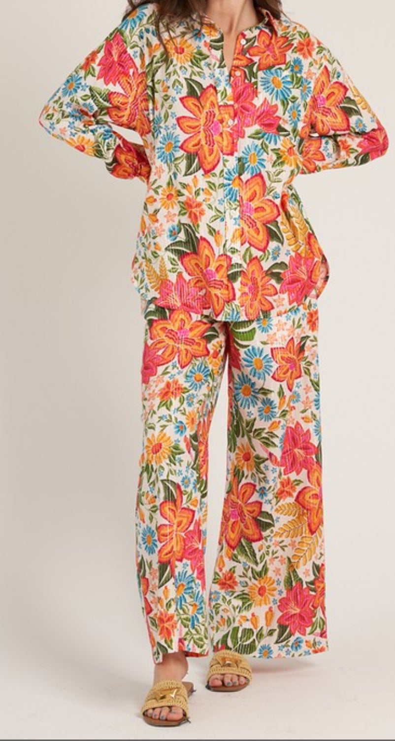 Raya Floral Wide Left Pants